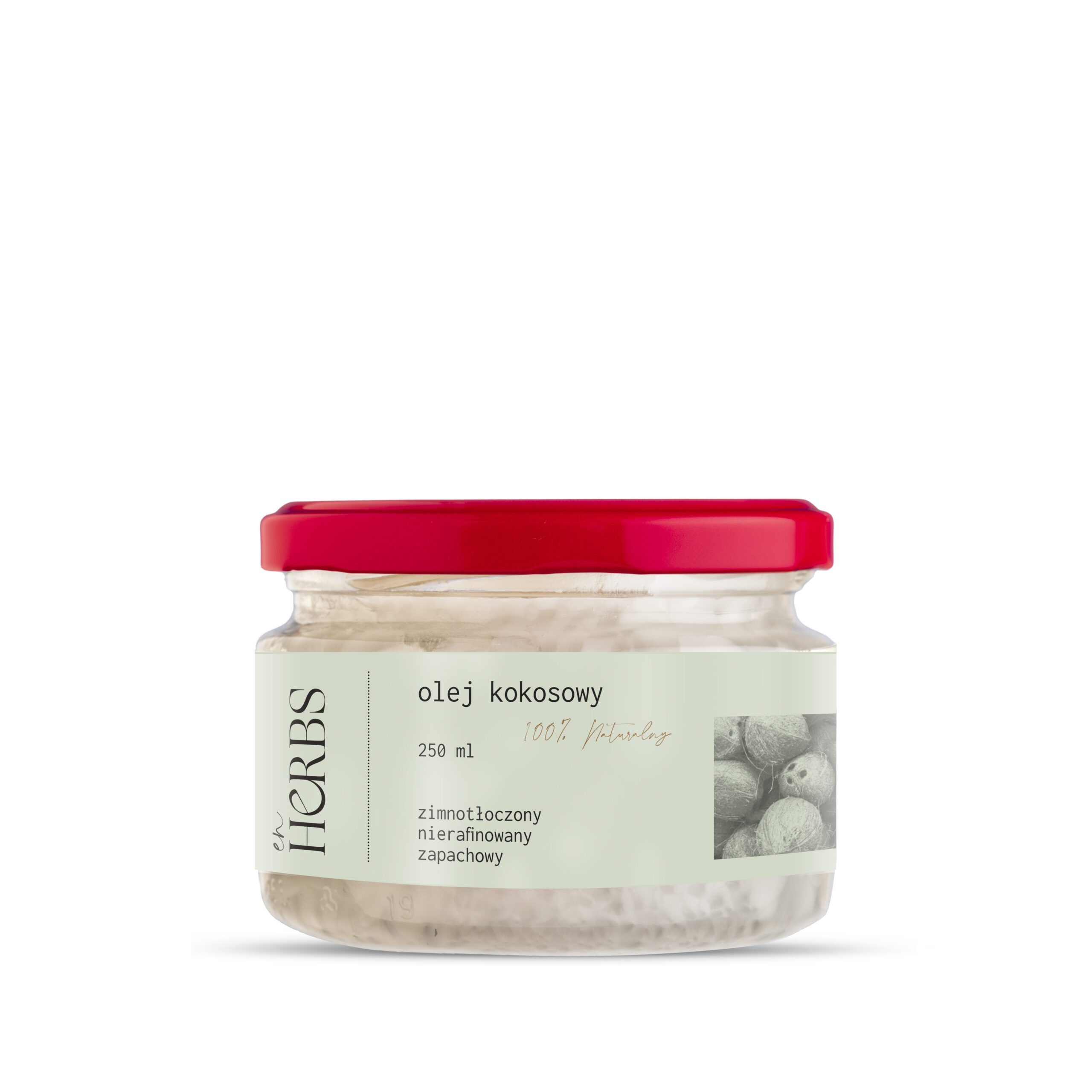 Olej kokosowy nierafinowany, zapachowy, eko - 265 ml